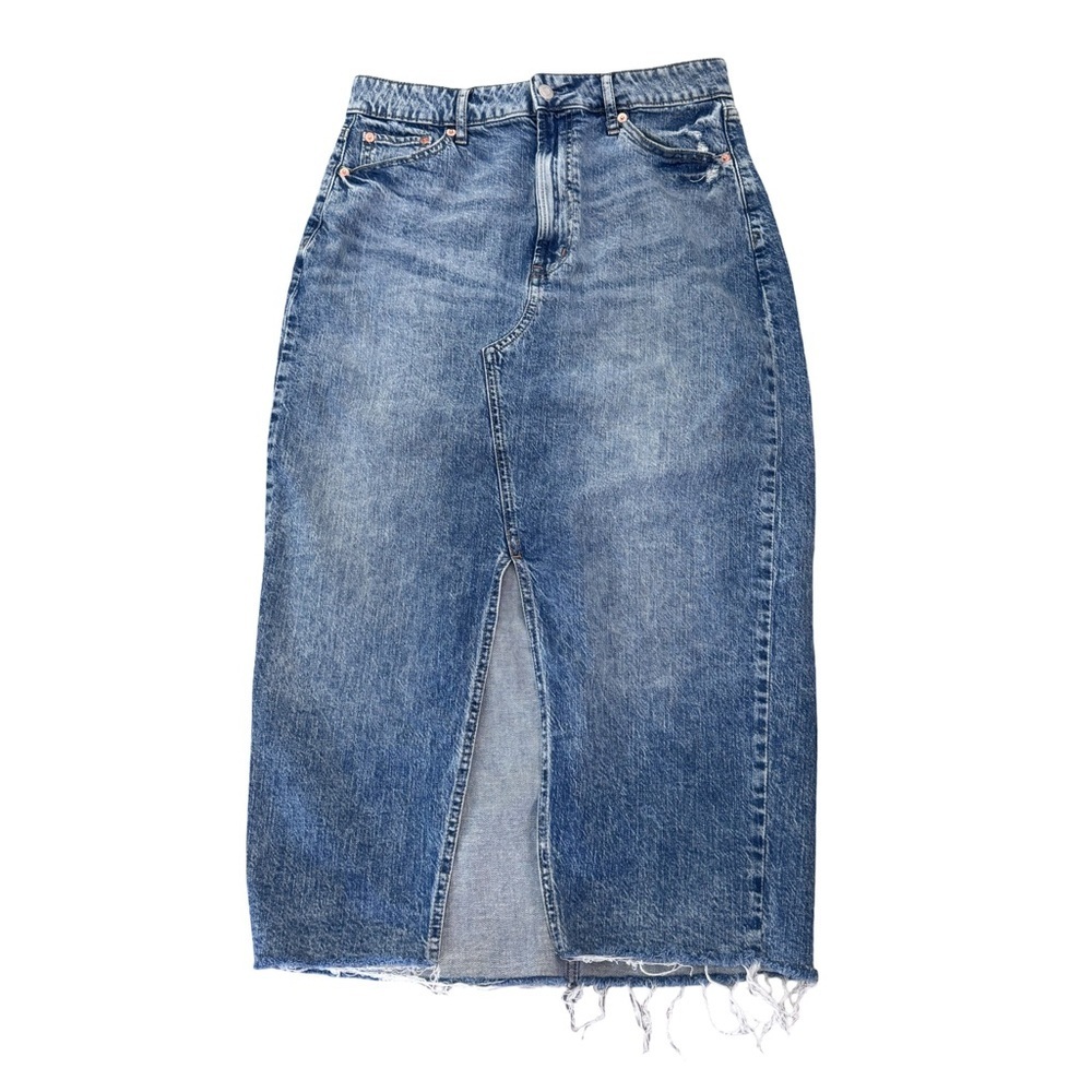 Distressed Gap Classic Blue Denim Skirt